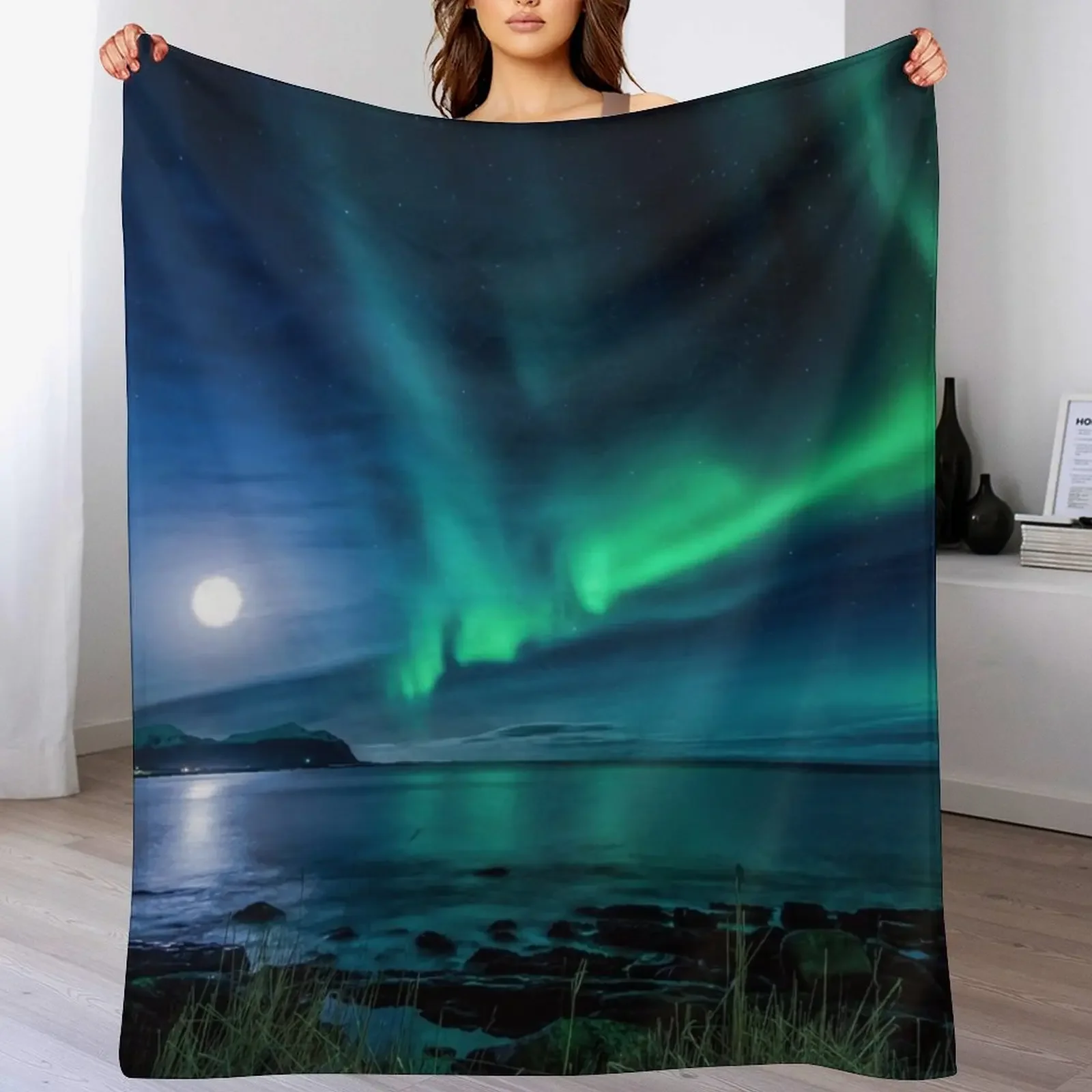 

Aurora Borealis Throw Blanket Bed Luxury Furrys for winter Blankets