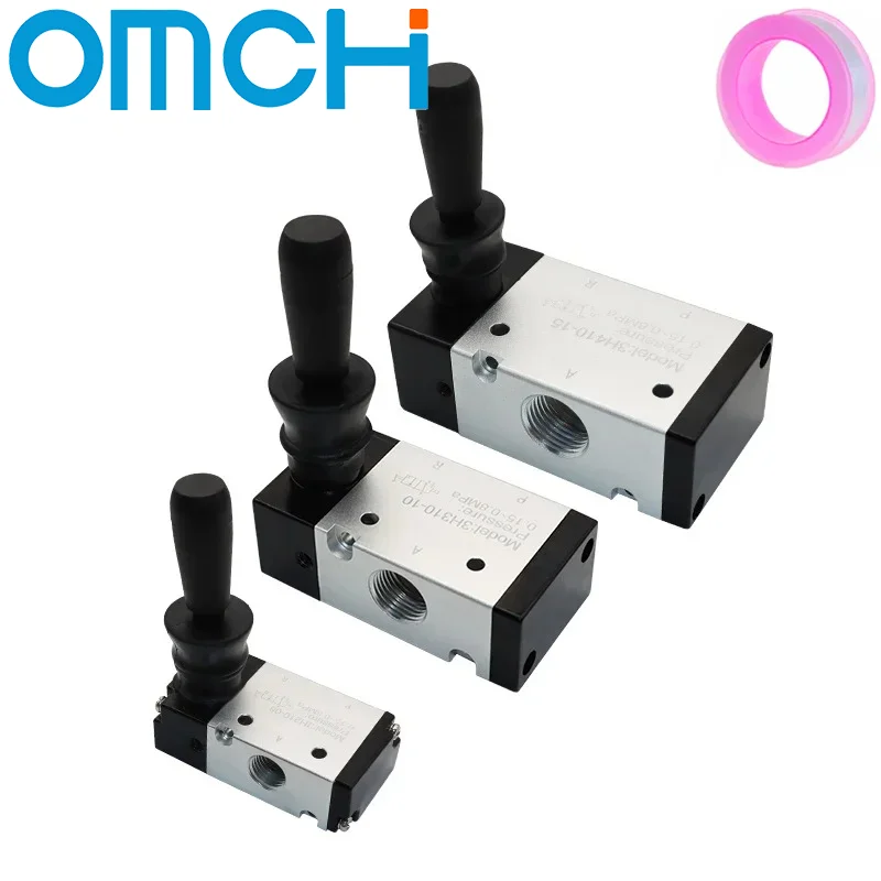 3H210-08 3H310-10 3H410-15 Pneumatic Air Hand Lever Operated Valve Manual Control 2 Position 3 5Port Push-Pull 3/2 5/2 Way 3