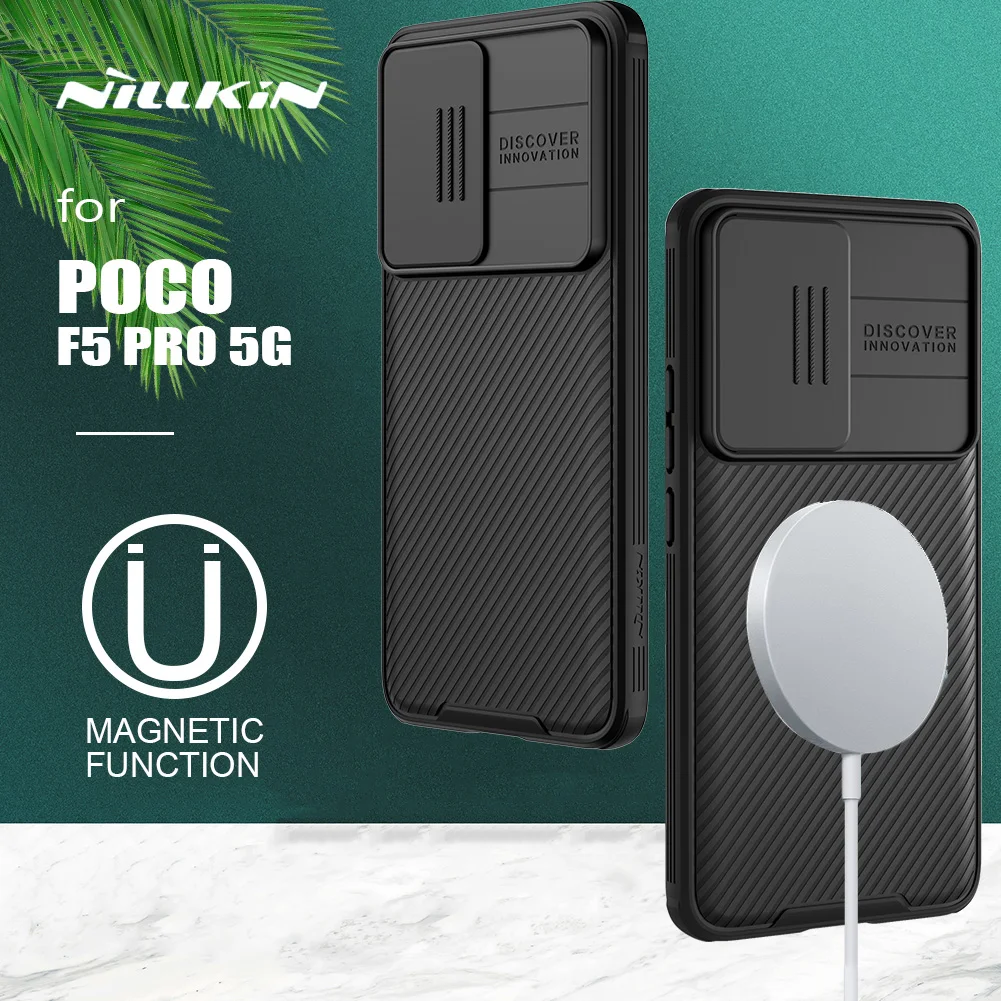 

Для Xiaomi Poco F5 Pro 5G Case Nillkin CamShield тонкая магнитная защита для камеры задняя крышка для Poco F5 Pro 5G чехол для объектива