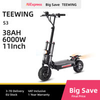 Teewing S3  Electric Scooter 60V 6000W  Dual Motor City commuting EScooter 11-inch Vacuum Off-Road Tires Foldable E-Scooter