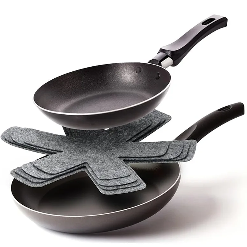 

3pcs Household Pan Protective Pad Felt Pan Anti-Slip Pad Multi-Functional Tableware Anti-Dirt Heat-Insulating Pad Kitchenware