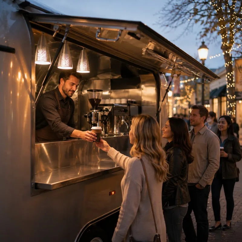 Food Truck Mobile with Kitchen Street Food Customized Pizza Hot Dog Ice Cream Coffee Snack Concession Van