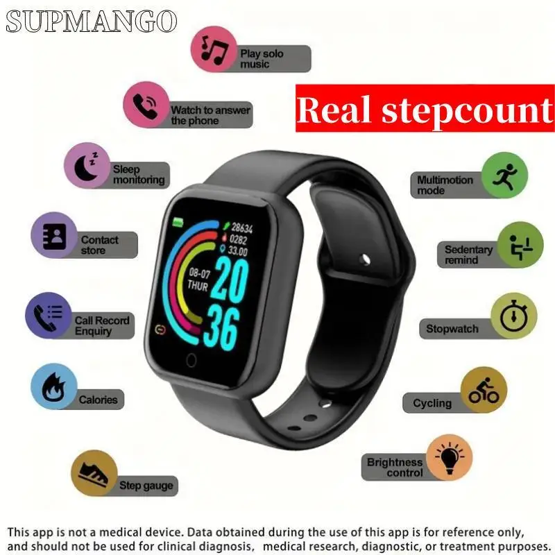 Y68 Real step count Sports Fashion Smart Watch Multifunctional Men And Women Networking Mobile Phone Music Fitness Sports  Watch