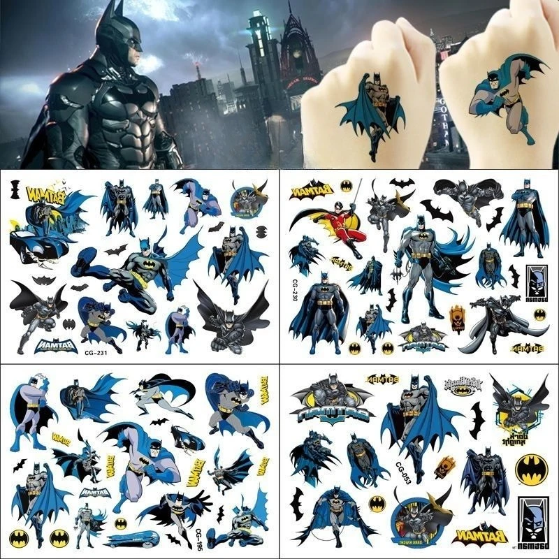 BeastKingdom Batman Cartoon Student Einweg Tattoo Aufkleber Hohe Farbwert Geburtstag Party Lustige Neue Wasser Transfer Aufkleber