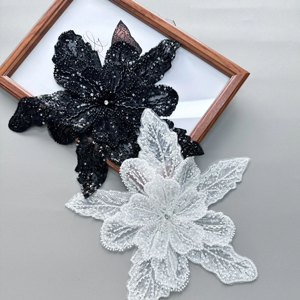 

Fashion Mesh Sequin Bead Embroidery Sewing Collar Flower Brooch DIY Decoration Matching Clothing Accessories