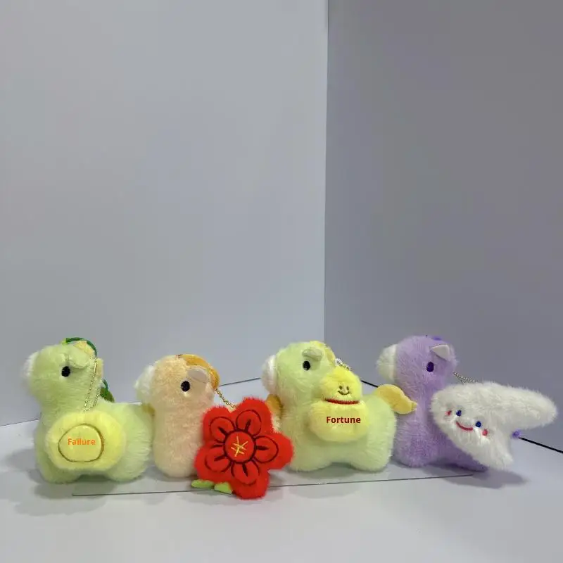 سلسلة مفاتيح قطيفة على شكل حصان ملون، سحر حقيبة ظهر على شكل حصان كرتوني لطيف، قلادة تميمة قابلة للفصل لتزيين الهدايا والحقيبة