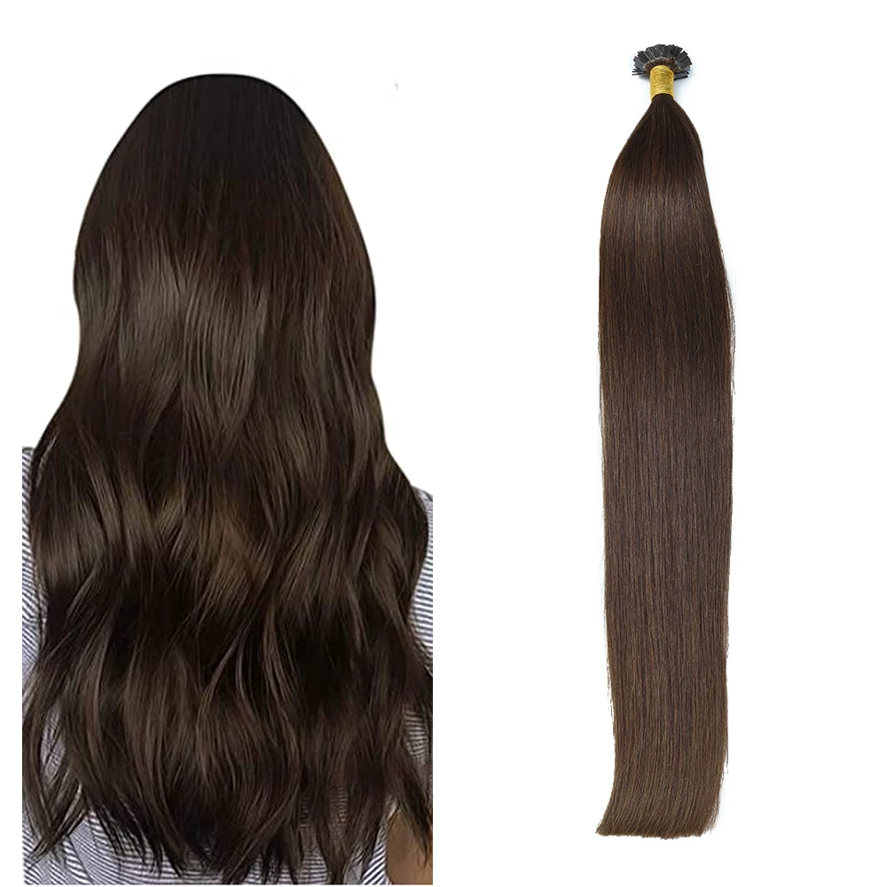 Russian Pre Bonded Flat Tip Hair Extensions 1.0g/strand Keratin Fusion Hair Extensions