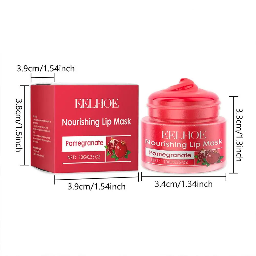 Rode Granaatappel Lip Masker Voor Vrouwen Hydraterende Lippenbalsem Vocht Lipgloss Sheer Dekking Langdurige Nacht Behandelingen Lip Crème