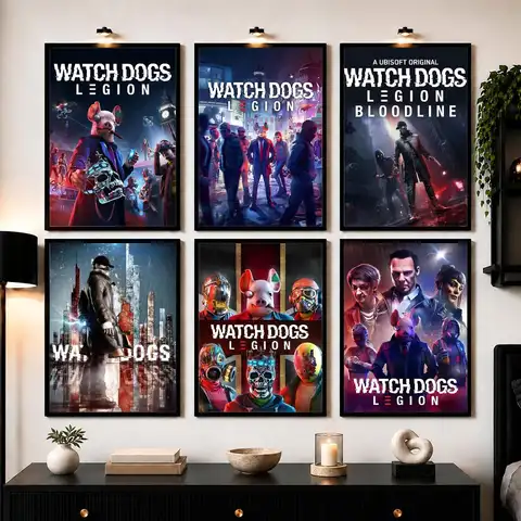 Hacker Action Game W-Watch Dogs Poster Wall Art Print Sticker for Bedroom Living Room Dorm Office Modern Home Decor