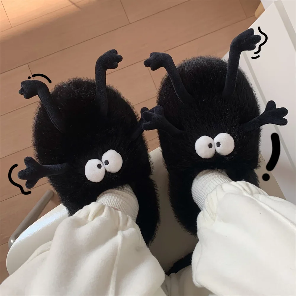 2024 New Winter soft bottom bedroom fun cotton slippers female cute creative small cinder block warm cozy cotton slippers