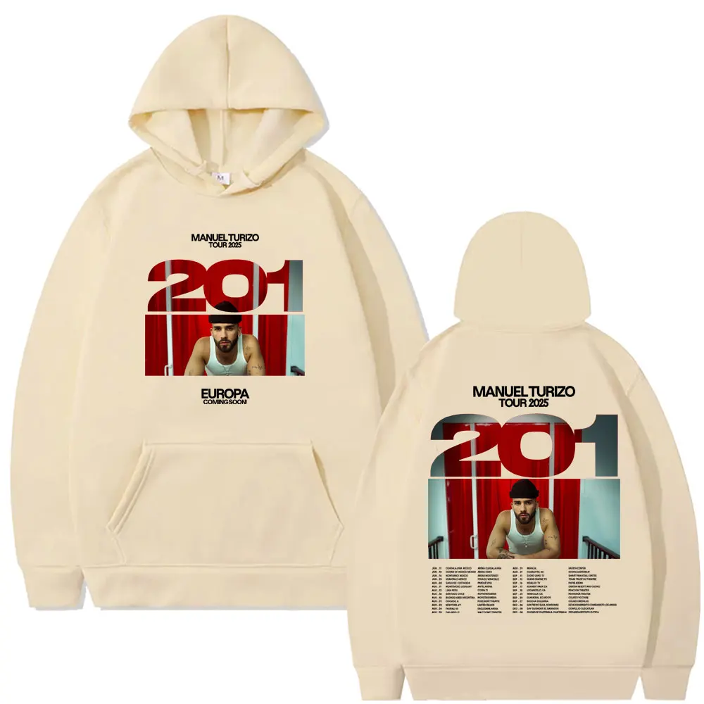 Manuel Turizo Album 201 Tour 2025 Hoodie Men Women Hip Hop Fashion Oversized Hooded Sweatshirt Men's Casual Vintage Streetwear