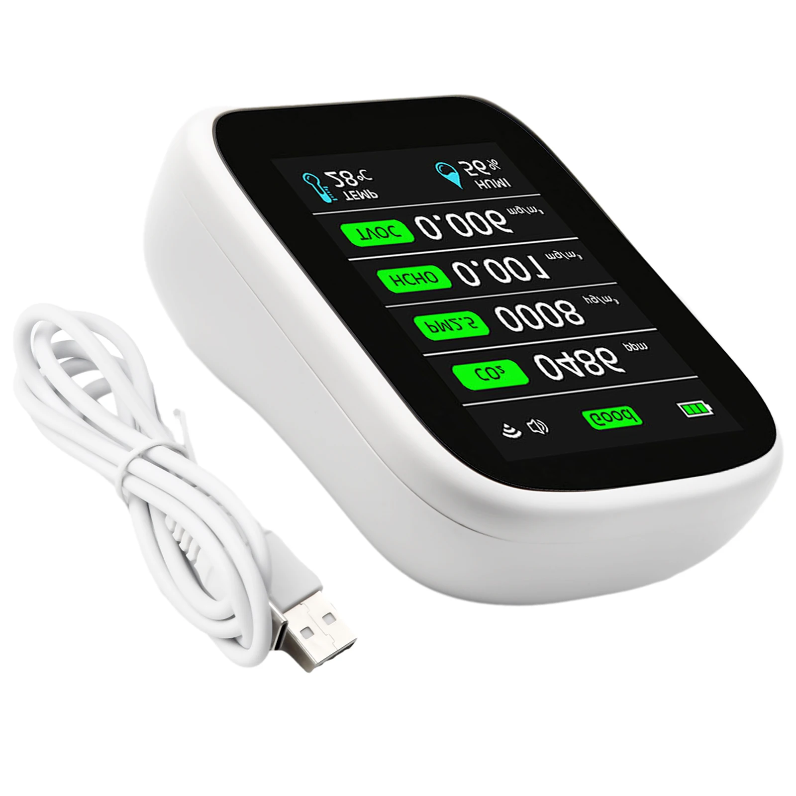 PV28CW WIFI For Air Quality Monitor Detector PM2.5 HCHO Temperature Humidity Meter With For Tuya App LCD Alarm For Home Office