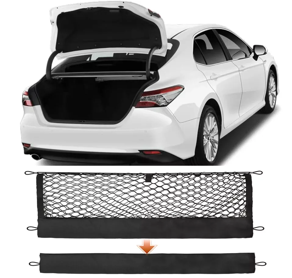 Large Car Cargo Net for 2022-2025 Ford Maverick Envelope Style Truck Bed Organizer with 4 Carabiners Mesh Storage Solution