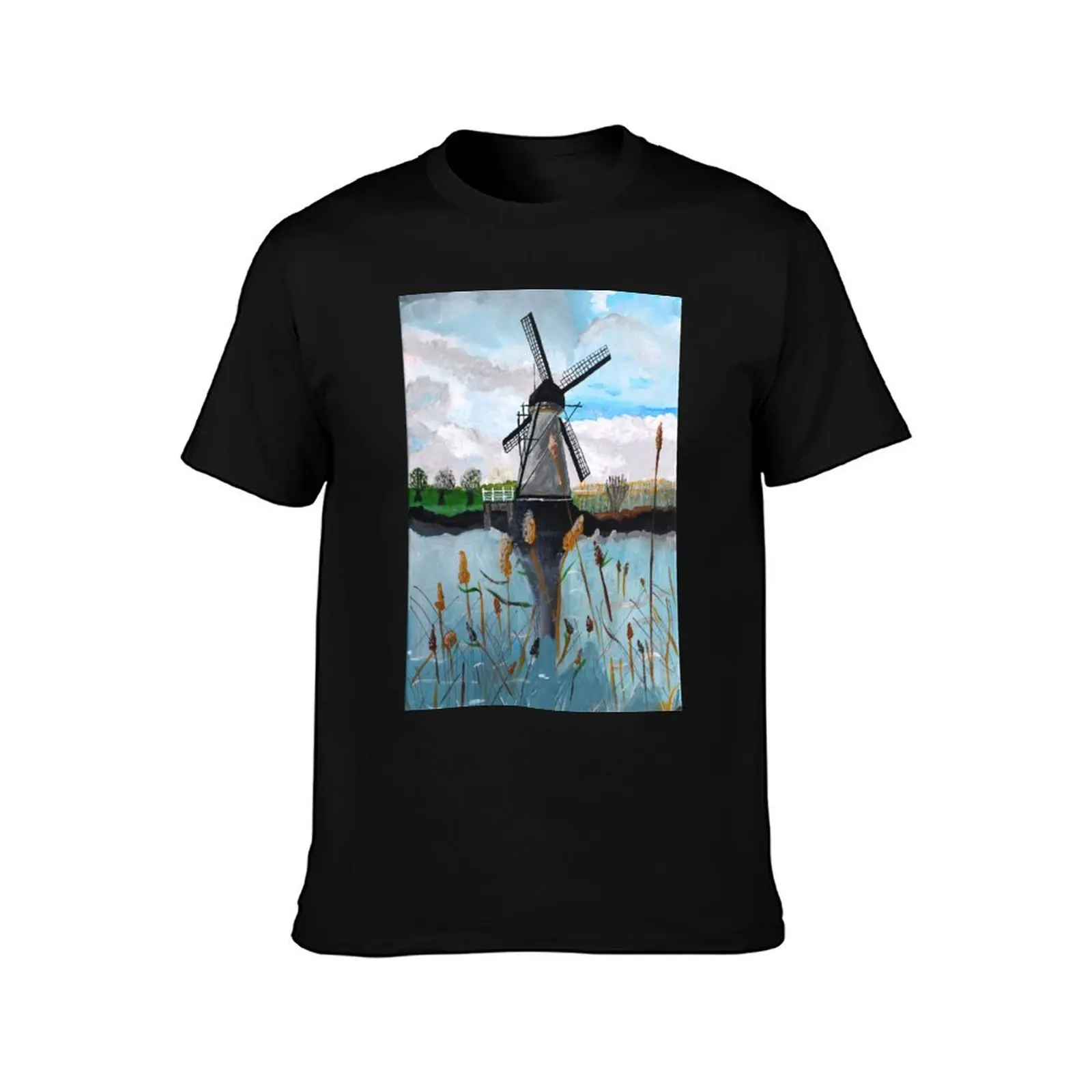 Windmill - Original artwork by Dody Denman T-Shirt Summer Print Short Sleeve Tee T-Shirt