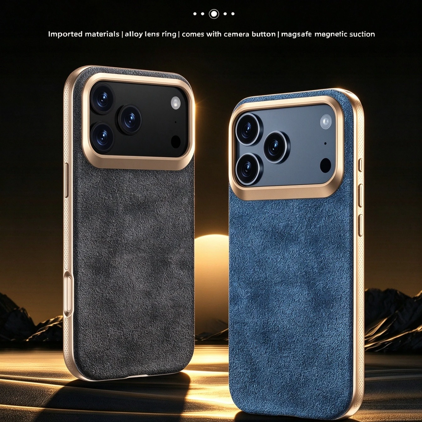 Luxury Suede Magnetic Phone Case for iPhone 18 17 Pro Max 17 Pro 18 Pro for MagSafe&Smart Button Metal Lens Ring Protectio Case