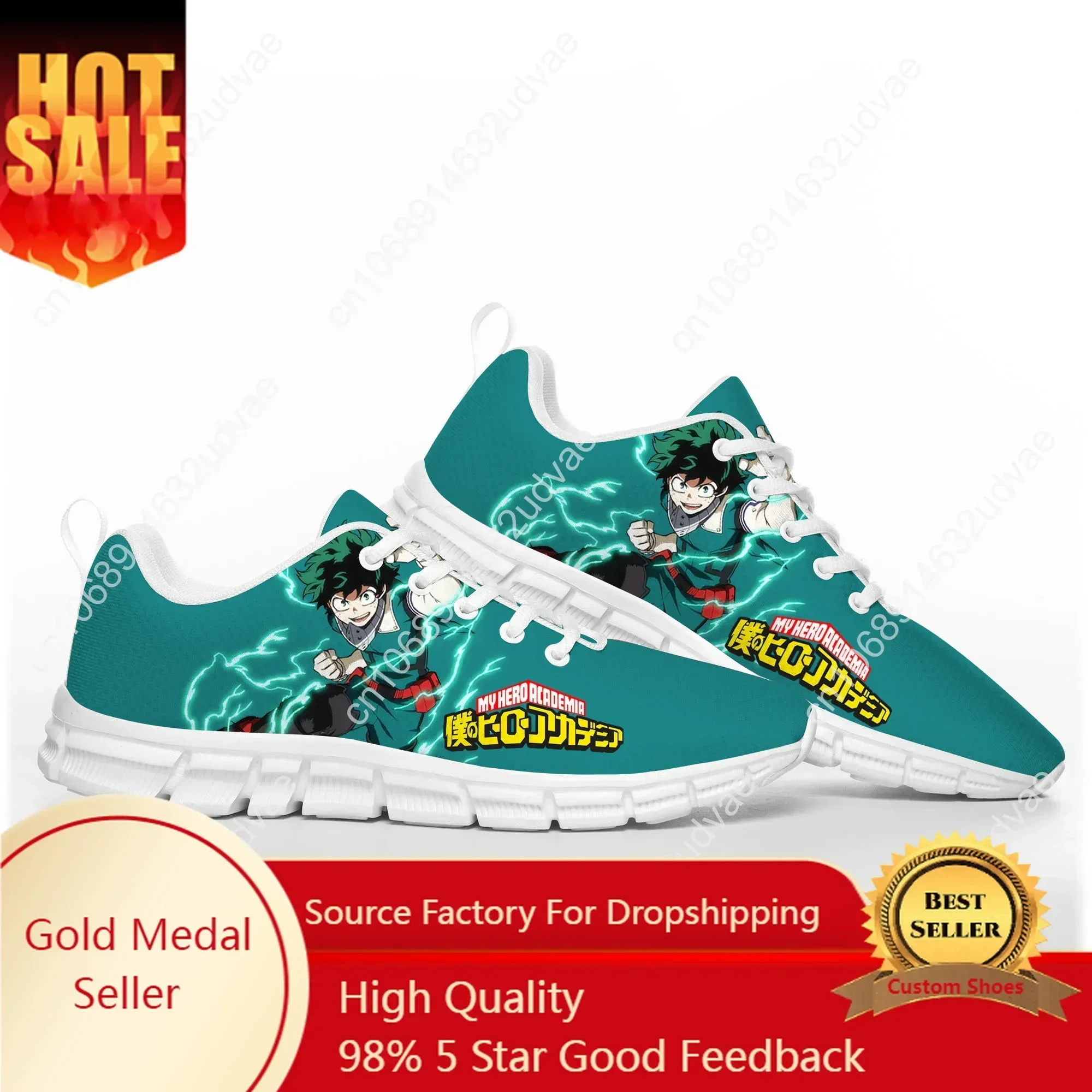 

Izuku Midoriya My Hero Academia Sports Shoes Mens Womens Teenager Sneakers Casual Custom High Quality Couple Shoes