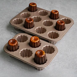 12 cups of gold round Celia baking tray cake French dessert Kanare angel bell carbon steel mold