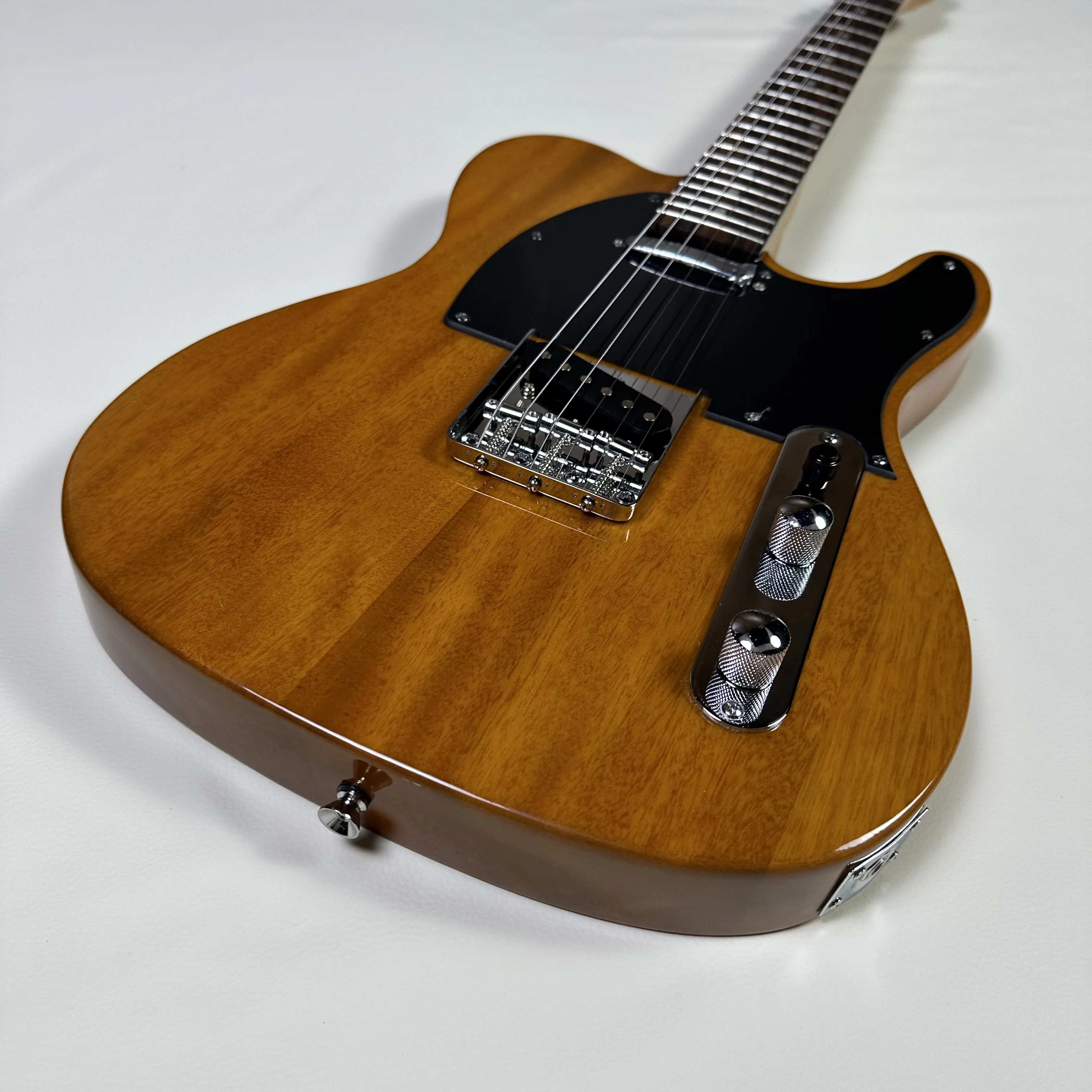 Guitarra eléctrica TL personalizada, diapasón de palisandro, golpeador negro, 22 trastes