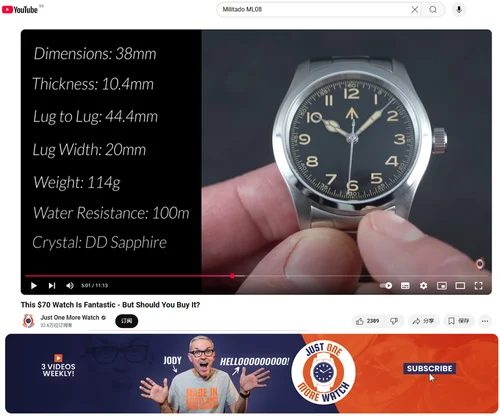 Imagen 2 del producto Reloj militar Militado ML08 VH31 movimiento de cuarzo doble cristal de zafiro C3 BGW9 luminoso 10Bar impermeable 38mm reloj Vintage