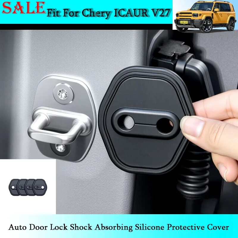 

Fit for Chery ICAR V27 2026 Auto Door Lock Shock Absorbing Silicone Protective Cover Automotive Modification Accessories