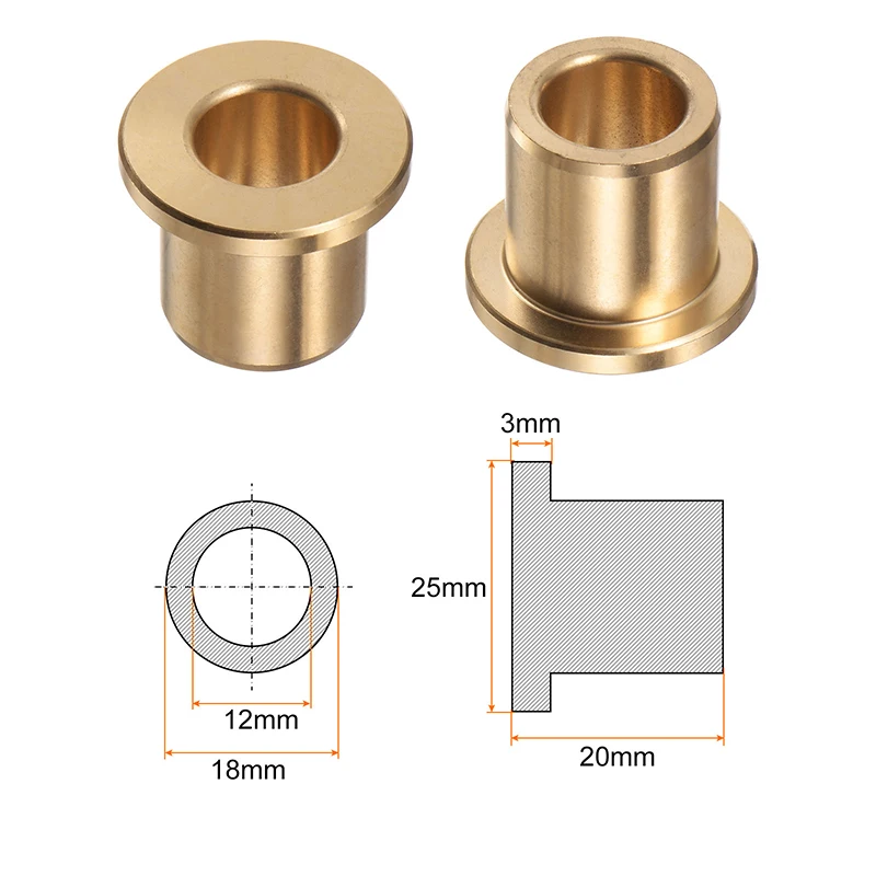 Inner Dia.5/6/8/10/12/13/15/16mm Flange Bearing Self-Lubricating Powder Metallurgy Oil Bushing Guide Sleeve With Stepped Flange