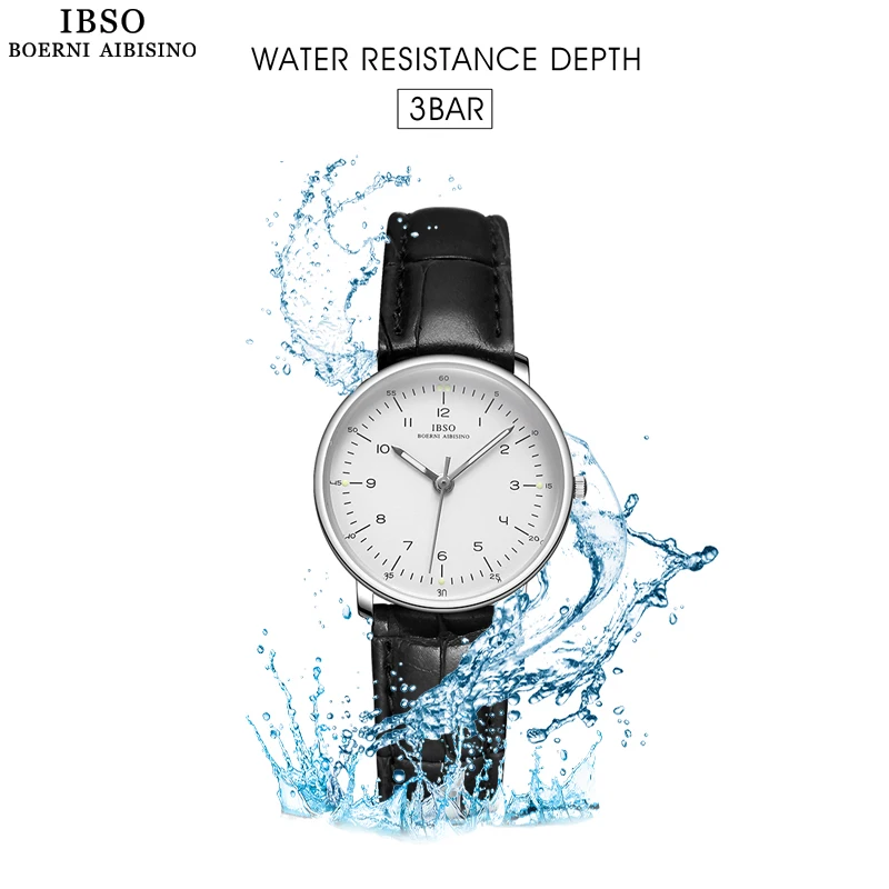 IBSO-reloj de cuarzo luminoso para mujer, nuevo accesorio de pulsera resistente al agua de 3ATM con correa de cuero genuino, regalo de la mejor calidad para amantes, 2022