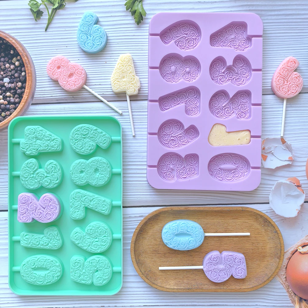 1pc 0-9 Silikon Süßigkeiten Form DIY Muster Digitale Süßigkeiten Form Kerze Süßigkeiten Schokolade Geburtstag Kuchen Eis Dekoration