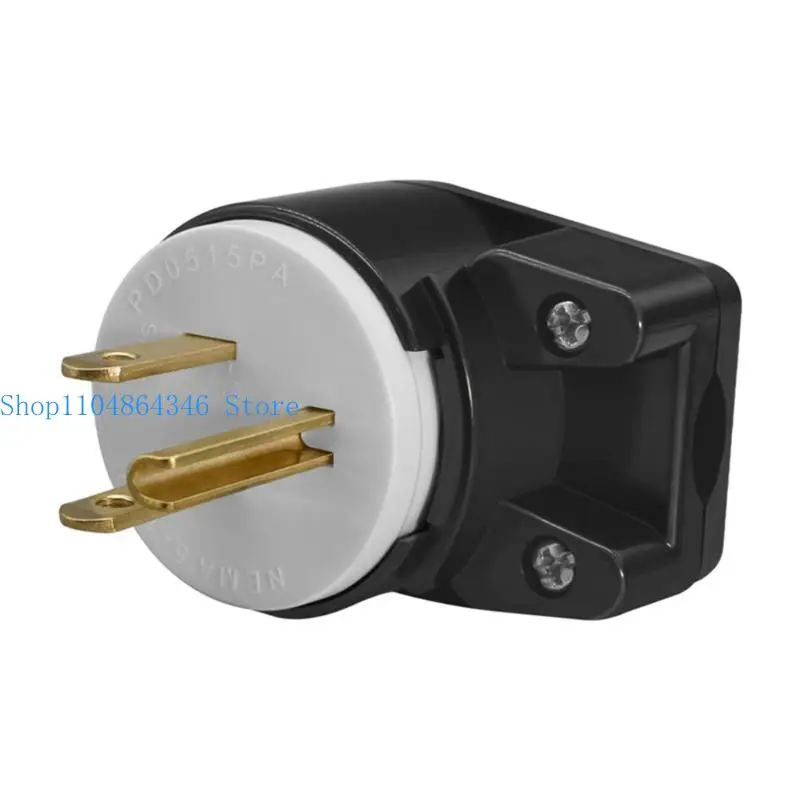 652F Nema 5 - 15P plug 15A 125V 90 degree Swivels Plug 15A 125V T Blade Connectors