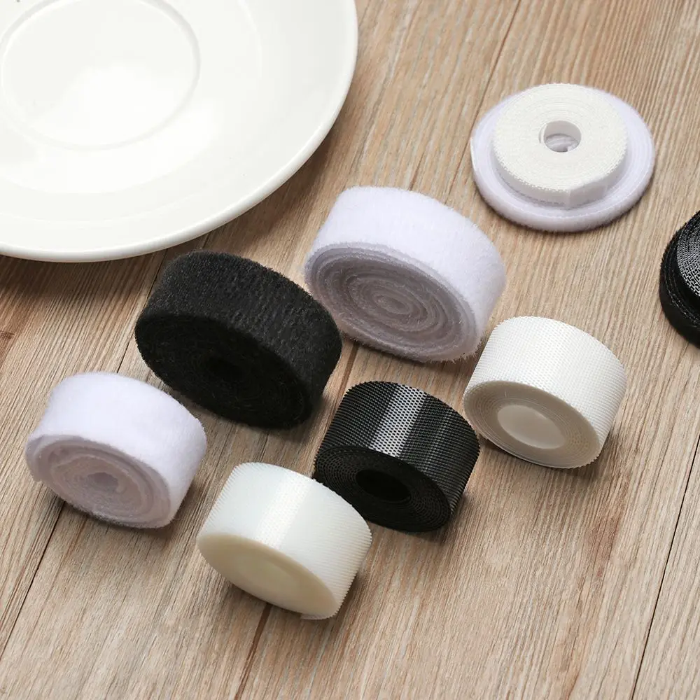 Newest Black/White DIY Clothing Accessories  Sewing Stickers Paste Strap Magic Tapes Sticker Clothes Fastener Tape