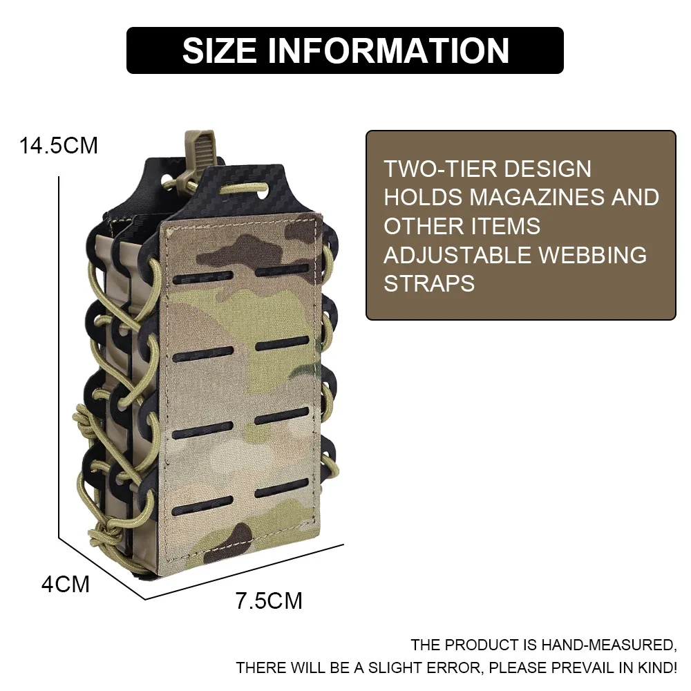 Dupla camada bolsa tática, equipamento de caça, 5.56/7.62, m4 ak ar15 titular a laser