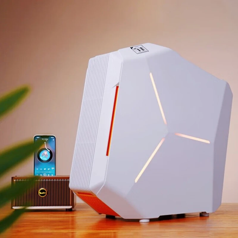 Newly designed black PC game console RGB CPU case, desktop MATX ITX mid tower case, gaming PC case with RGB fan