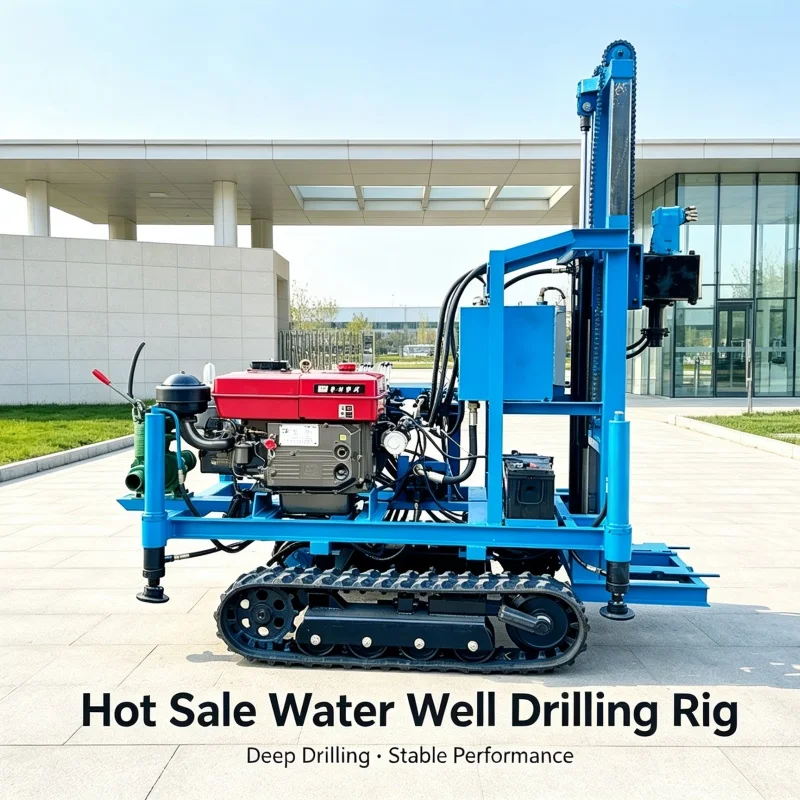 Customized Crawler Water Well Drilling Rig, Small Diesel Agricultural Well Drilling Equipment Suitable for Soft and Hard Strata