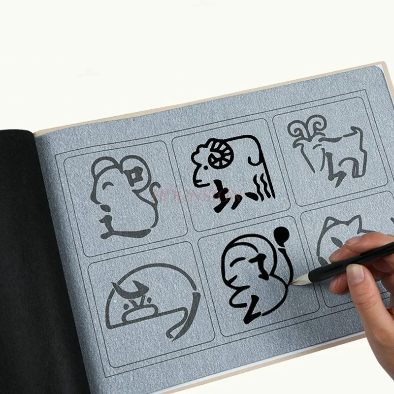 1set Children's special water writing cloth set, beginner's calligraphy brush, copybook, stroke, water writing book