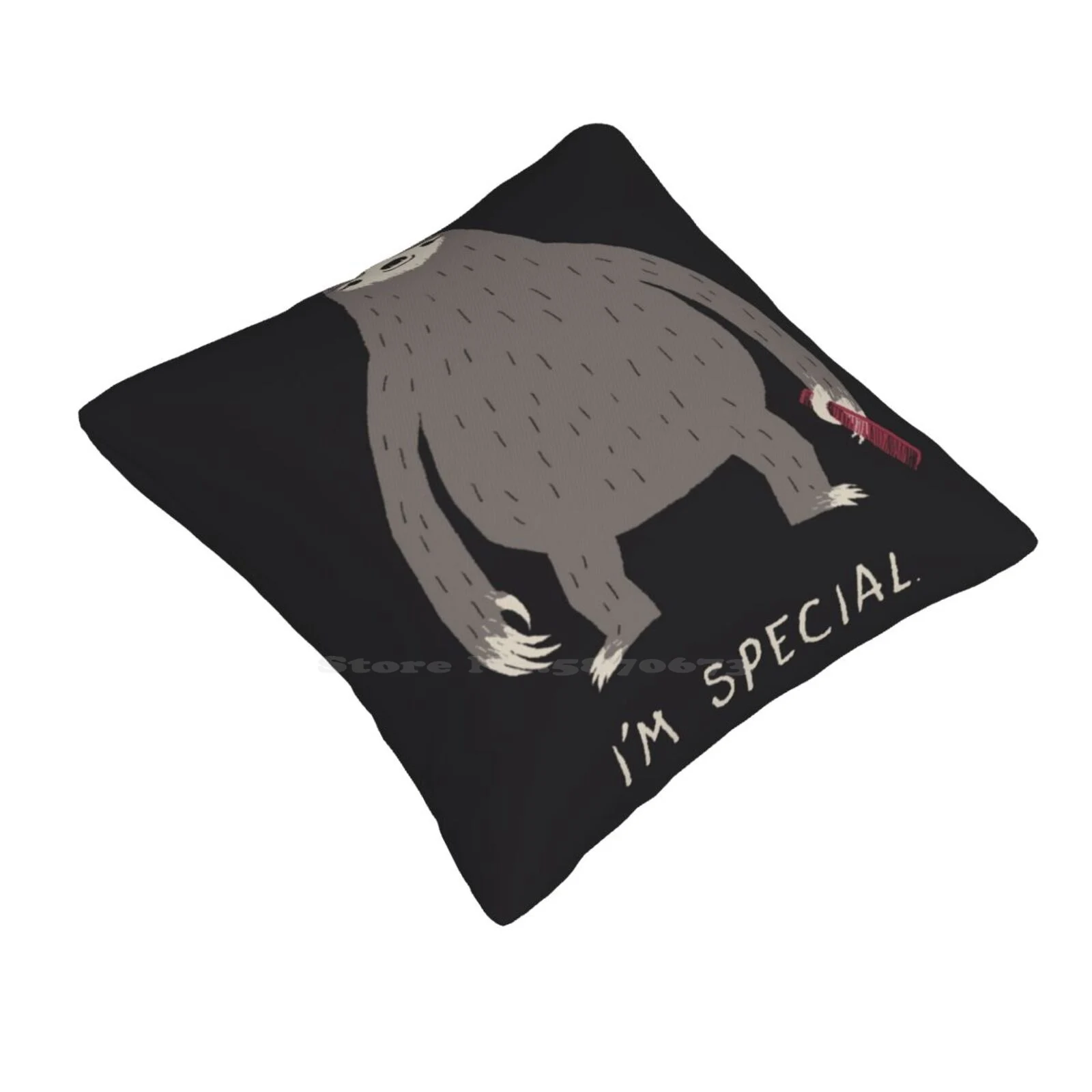 I'M Special Funny Cute Decor Square Pillowcase Sloths Comb Special Dunce Cap