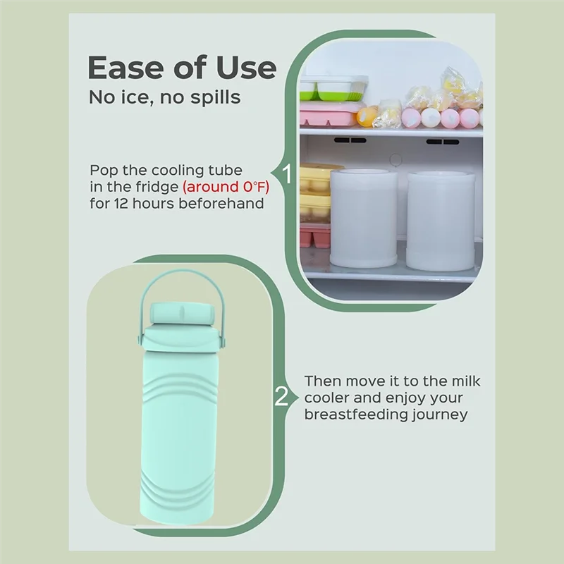 B08B-360° Cooling Technology For Long Time With 2Pcs Baby Bottles Portable Milk Cooler For Breastmilk