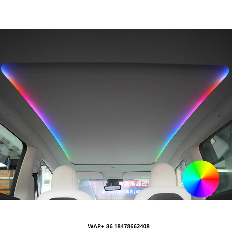

Model Y Electric Voice Button Heat-Insulating Sunshade Panel Ambient Light Dual Opening Scroll Cloth Perfect Car Sunshade