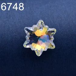 (1 piece) 6748 Edelweiss Pendant Original Crystals from Austria Loose Beads Snowflake Rhinestone for DIY Jewelry Making