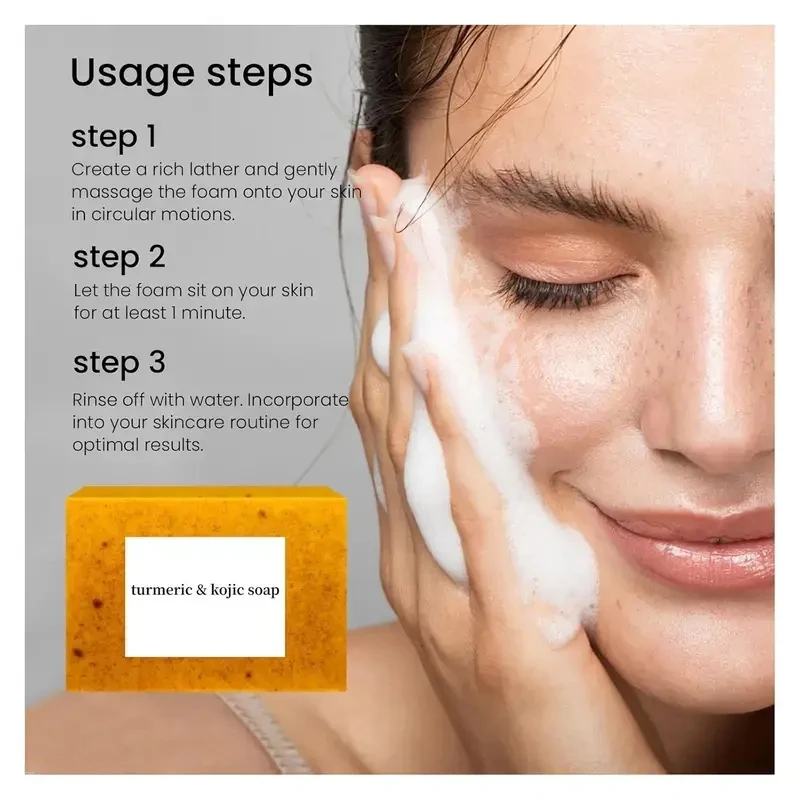 Turmeric Hand Made Soap, Lemon Kojic Acid Soap, Shower and Facial Soap Deep Cleaning For Face Body Skin Care