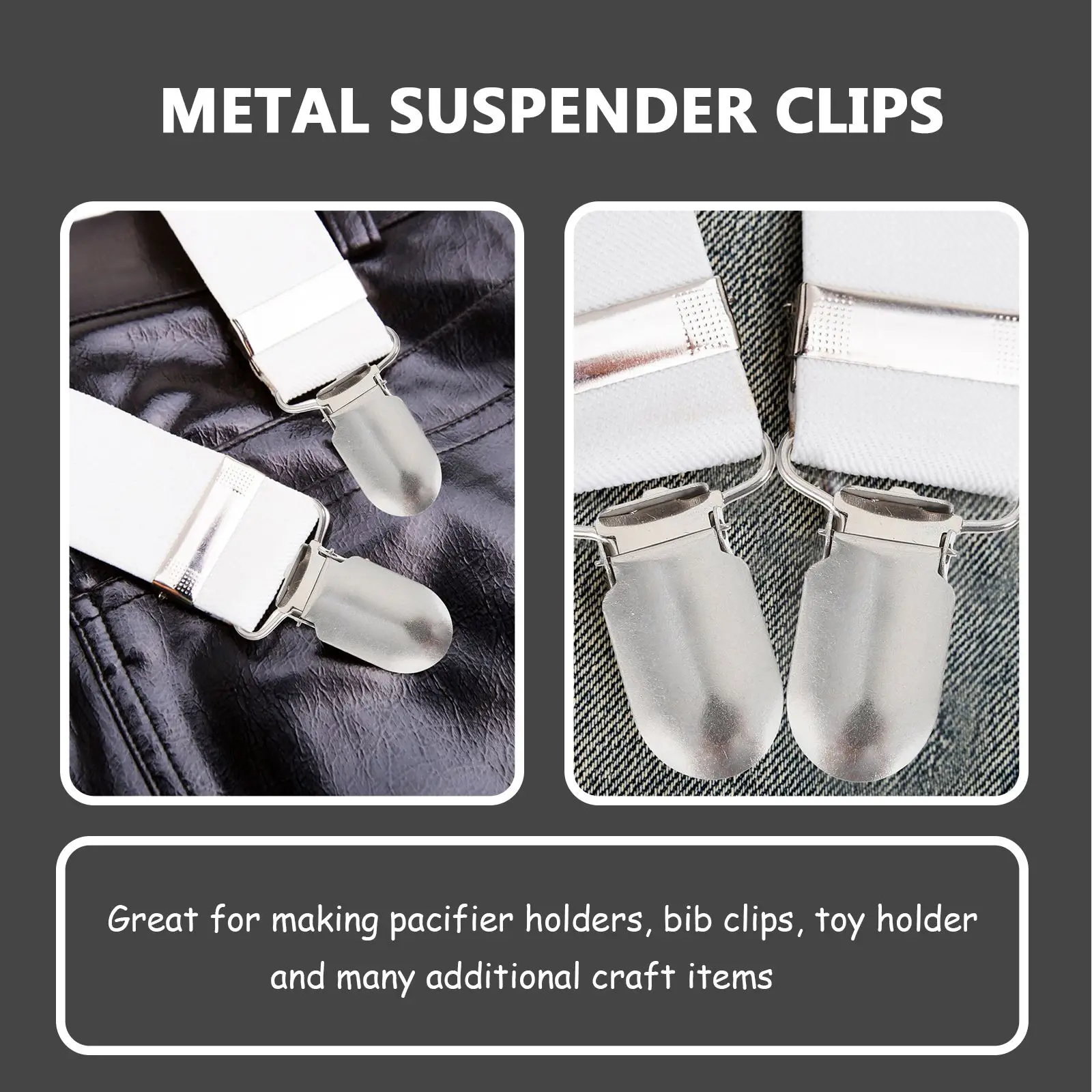 20pcs 20mm Staples Pacifier Clip With Strap Hooks Suspenders Beak Buckle Adjustment Buckle Strap Clip Braces clamp