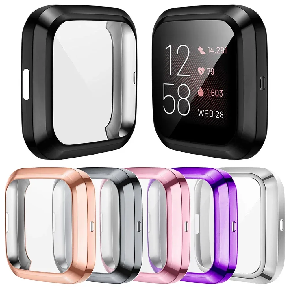 スクリーンプロテクターカバー Fitbit Versa 2 Versa 3 スマートウォッチケース Versa 3 Versa 2 軽量 TPU バンパーシェルアクセサリー