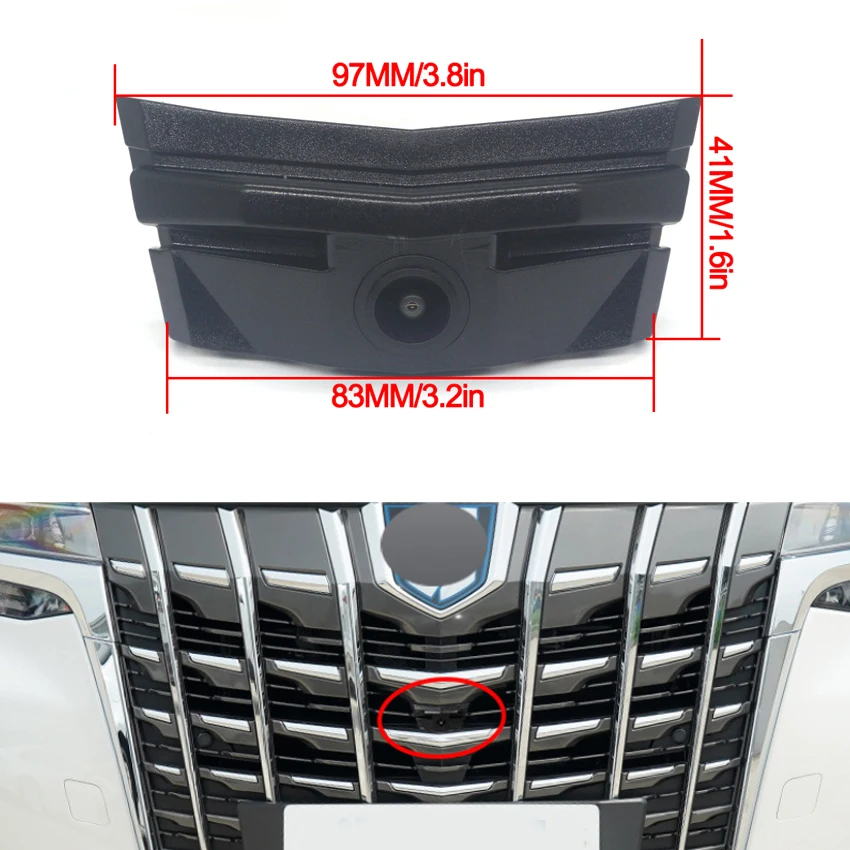 AHD CCD Night vision Waterproof Car front view logo camera For Toyota Alphard 2018~2020 2021Positive Image Forward gold Camera