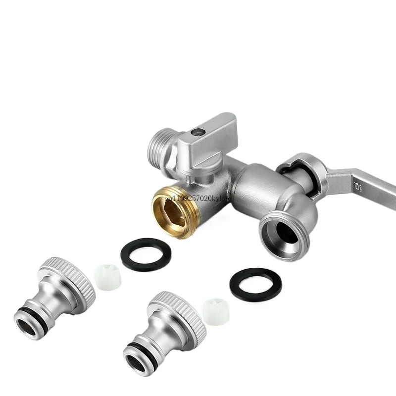 

Outdoor faucet made of pure copper, light luxury, with one in and two out dual use tap water for antifreeze