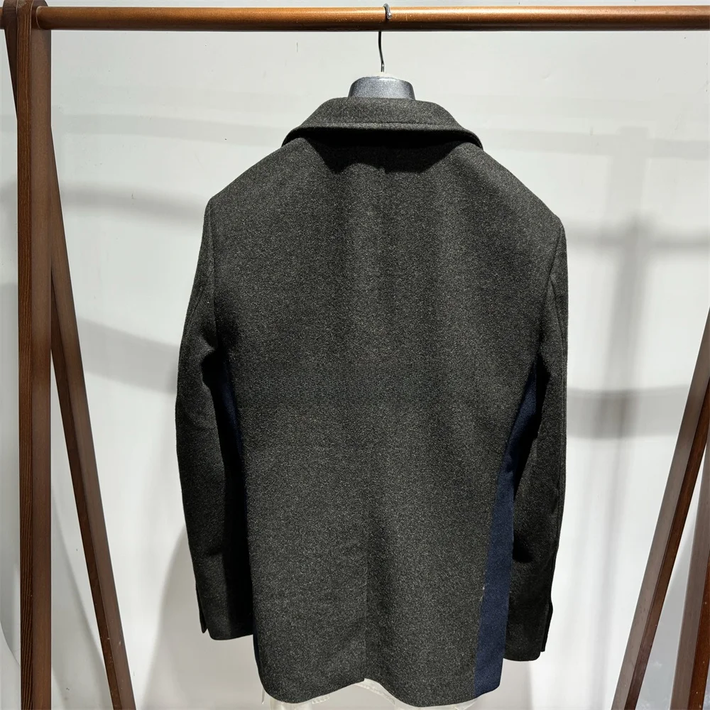 بدلة رجالية كاجوال ضيقة من الصوف الأخضر من ياجو لفصلي الخريف والشتاء، معطف أنيق بأكمام طويلة للأعمال والملابس الكاجوال بأسلوب...