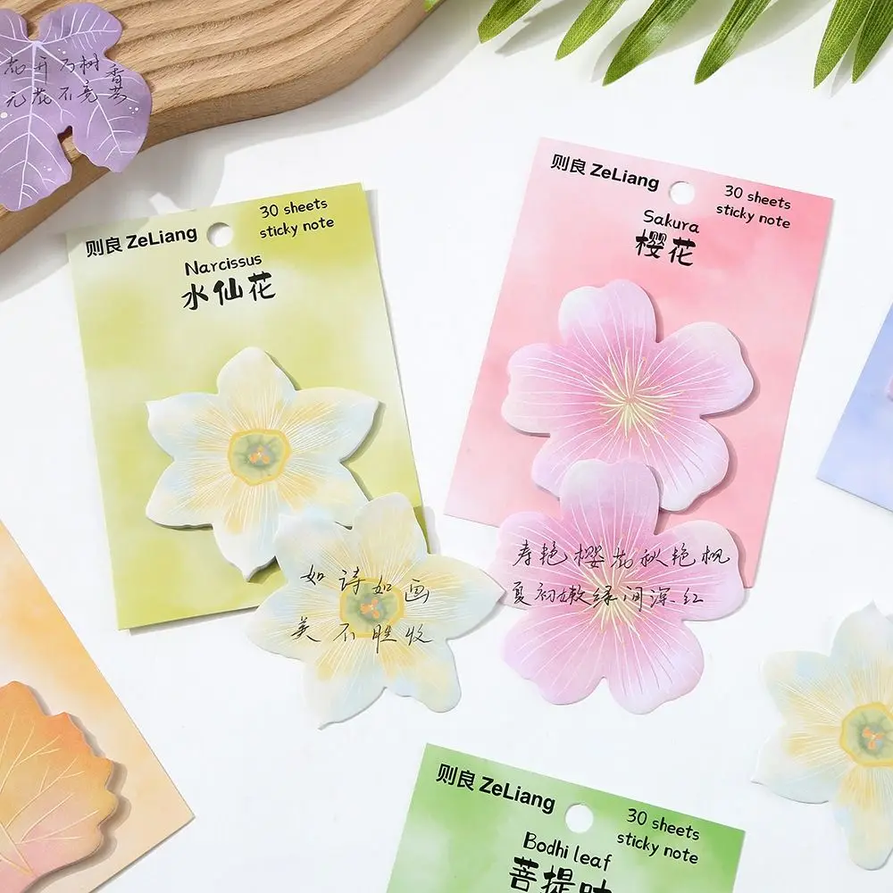 

Cute Leaves and Flowers Theme Sticky Notes Removable Stationery Memo Notes Memo Pad Study Notes