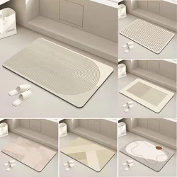 Striped Non-slip Super Absorbent Door Mats Diatom Mud Bathroom Kitchen Carpet Waterproof Entrance Rugs Home Living Room Decor