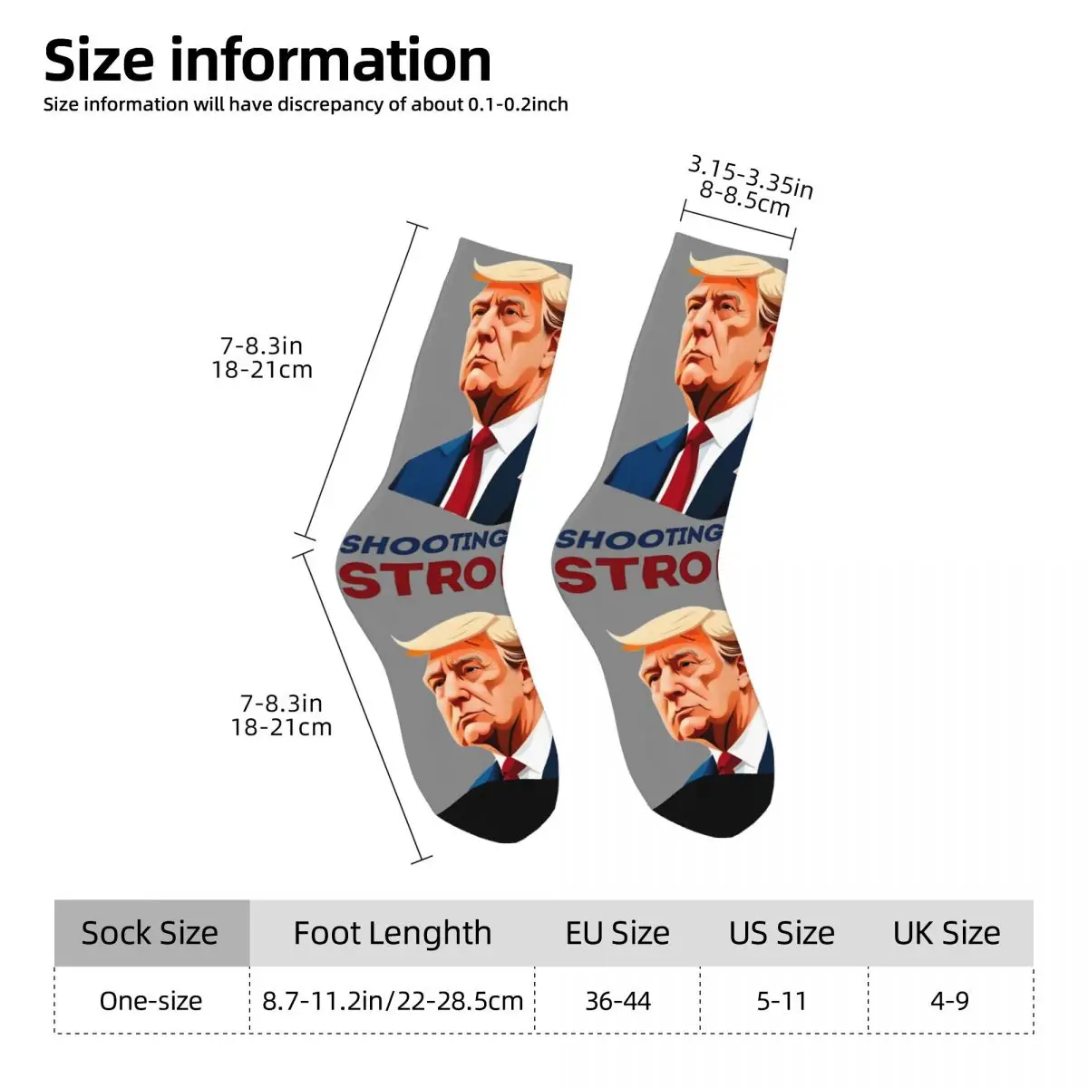 Funny Happy Strong Men's Socks Retro Harajuku T-Trumps Hip Hop Novelty Pattern Crew Crazy Sock Gift Printed