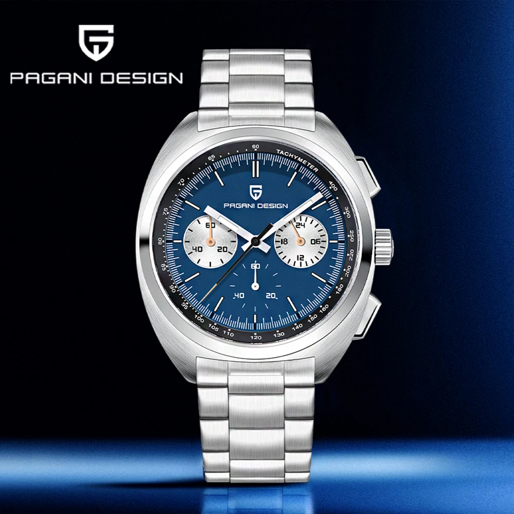 Pagani design luxury men's quartz watches fashion sapphire VK63 sports chronograph men's all-steel waterproof relógios masculino