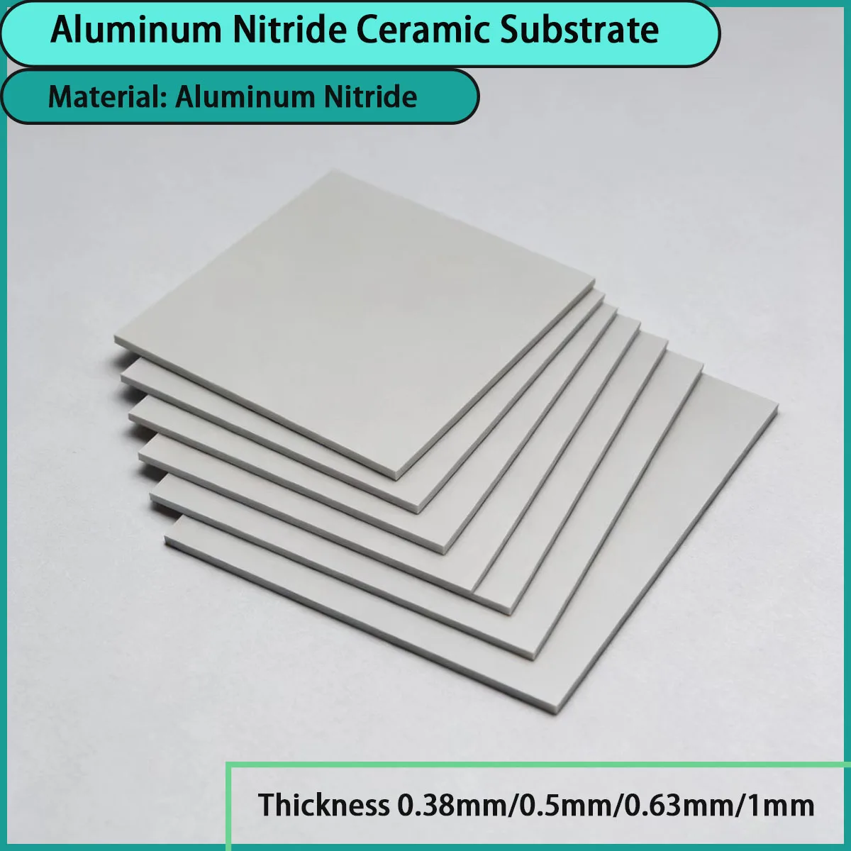 Image of Dicke 0,38 mm/0,5 mm/0,63 mm/1 mm Aluminiumnitrid-Keramiksubstrat für Hochleistungsgeräte, Hochfrequenz-Elektronik usw.