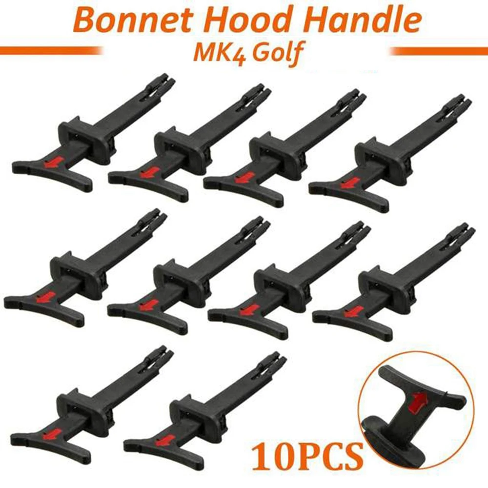 10PCS New Bonnet Hood Release Handle Rod Pull Catch Clip for Bora MK4 Golf 1998 1999 2000 2001-2006 1J0823593C