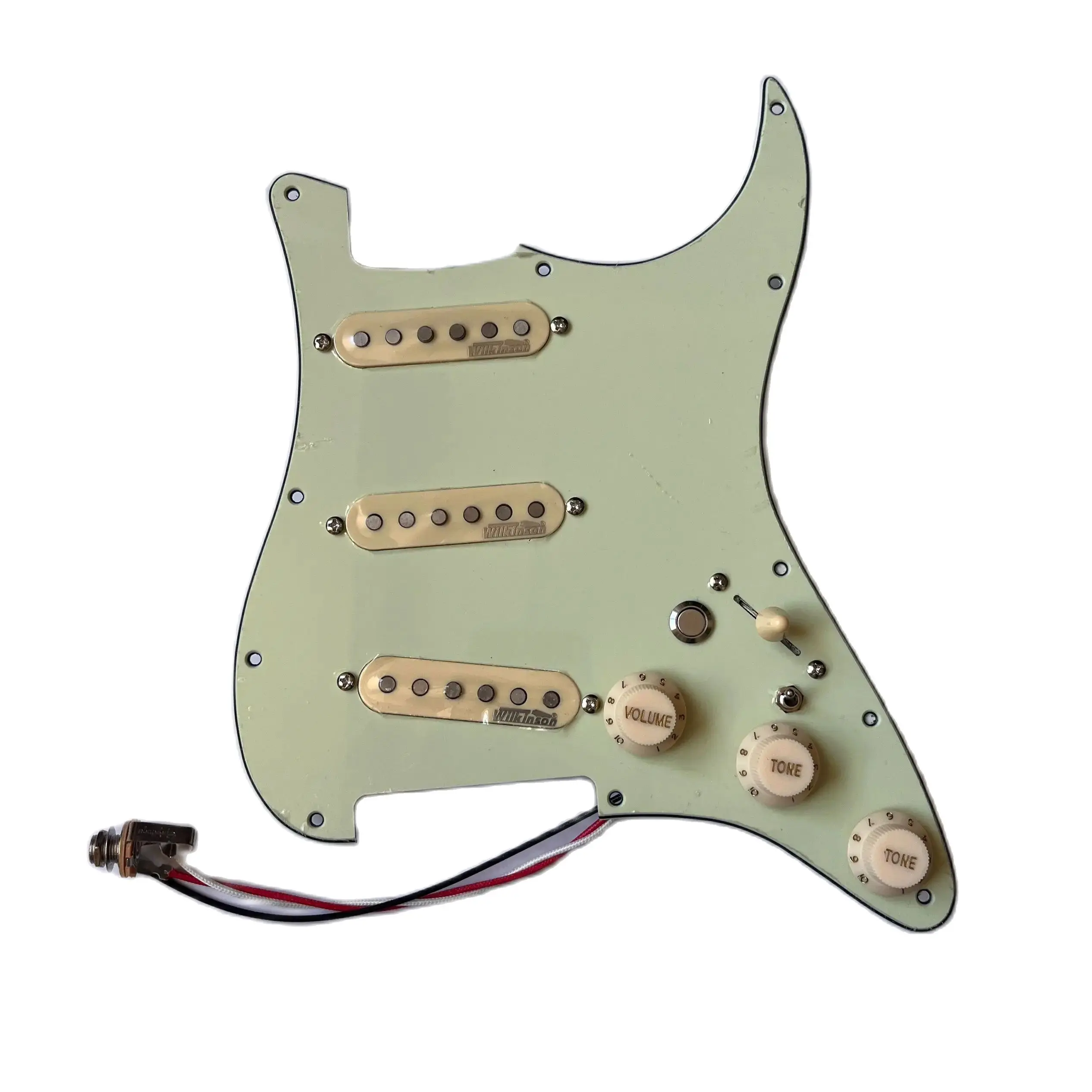 Upgrade  WVS Alnico 5 Pickups SSS Loaded  Guitar Pickguard Multifunction Silent Switch Yellow Set for ST Guitar